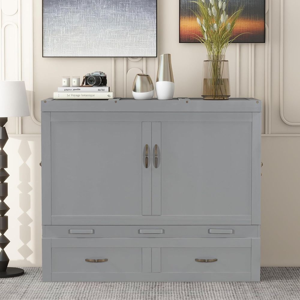 Office Storage Cabinet - Łóżko Murphy'ego pełnowymiarowe, łóżko ścienne, łóżko