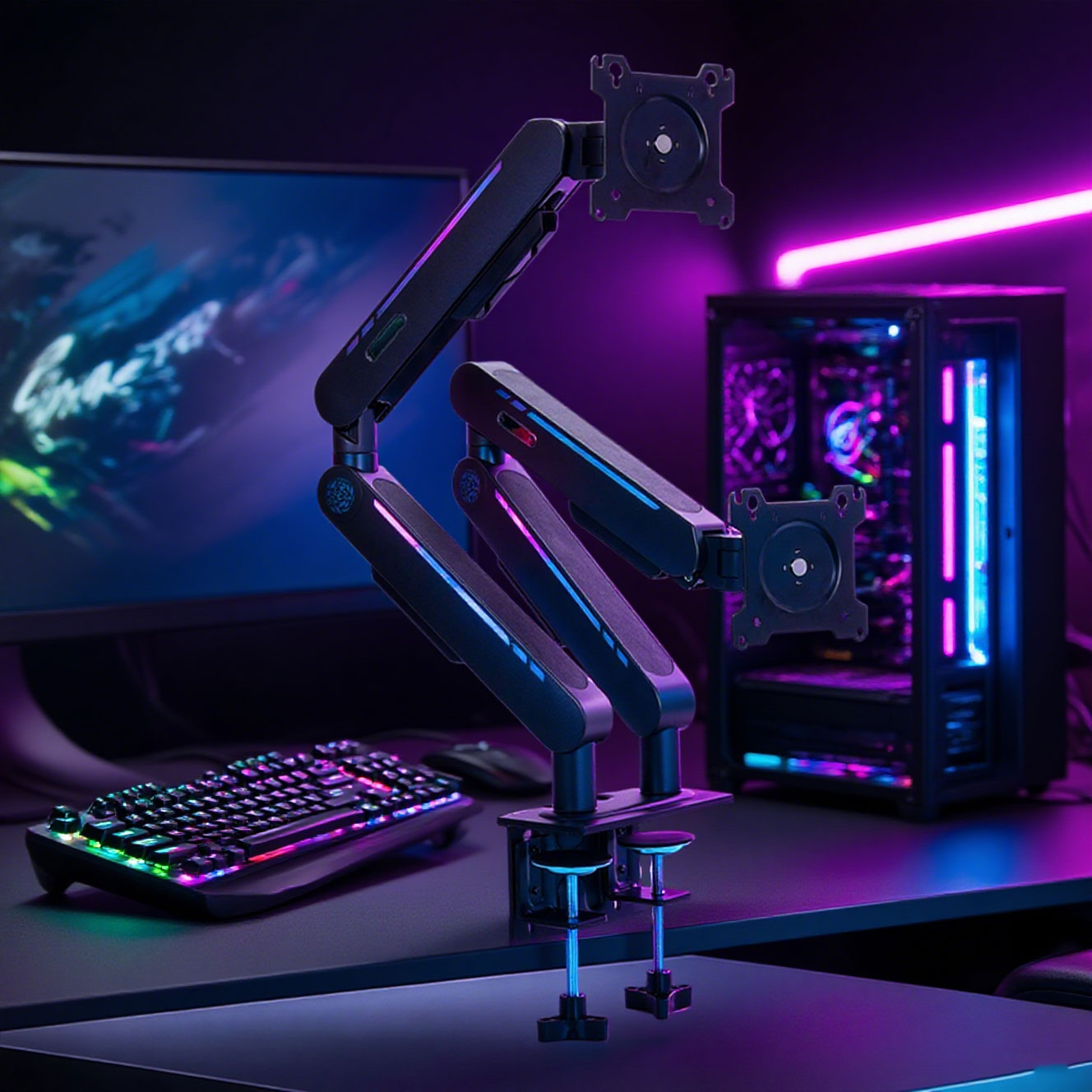 Adjustable Monitor Mount - Nowy model uchwytu biurkowego z sprężyną