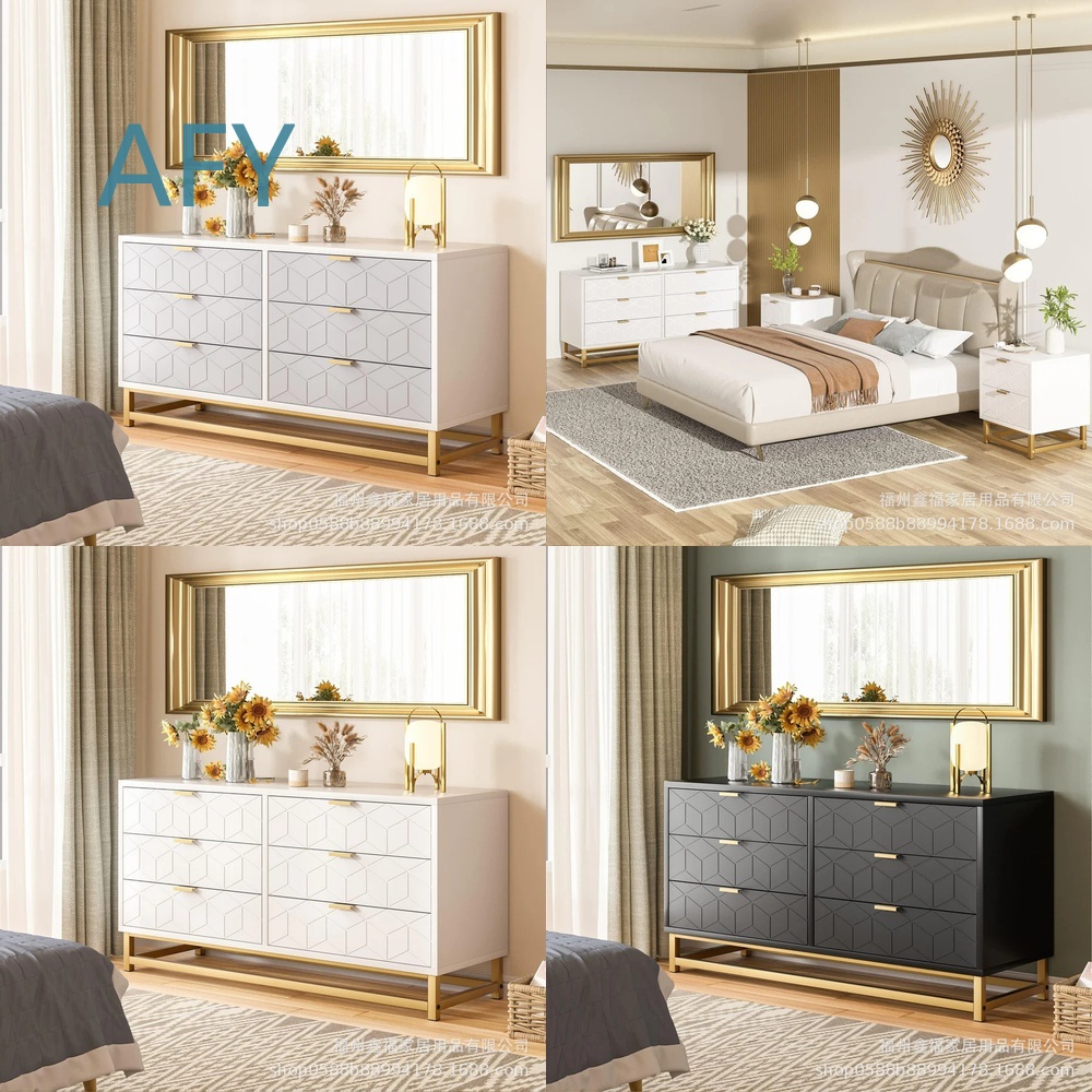 Office Furniture Ikea - Nowa, drewniana komoda z sześcioma szufladami