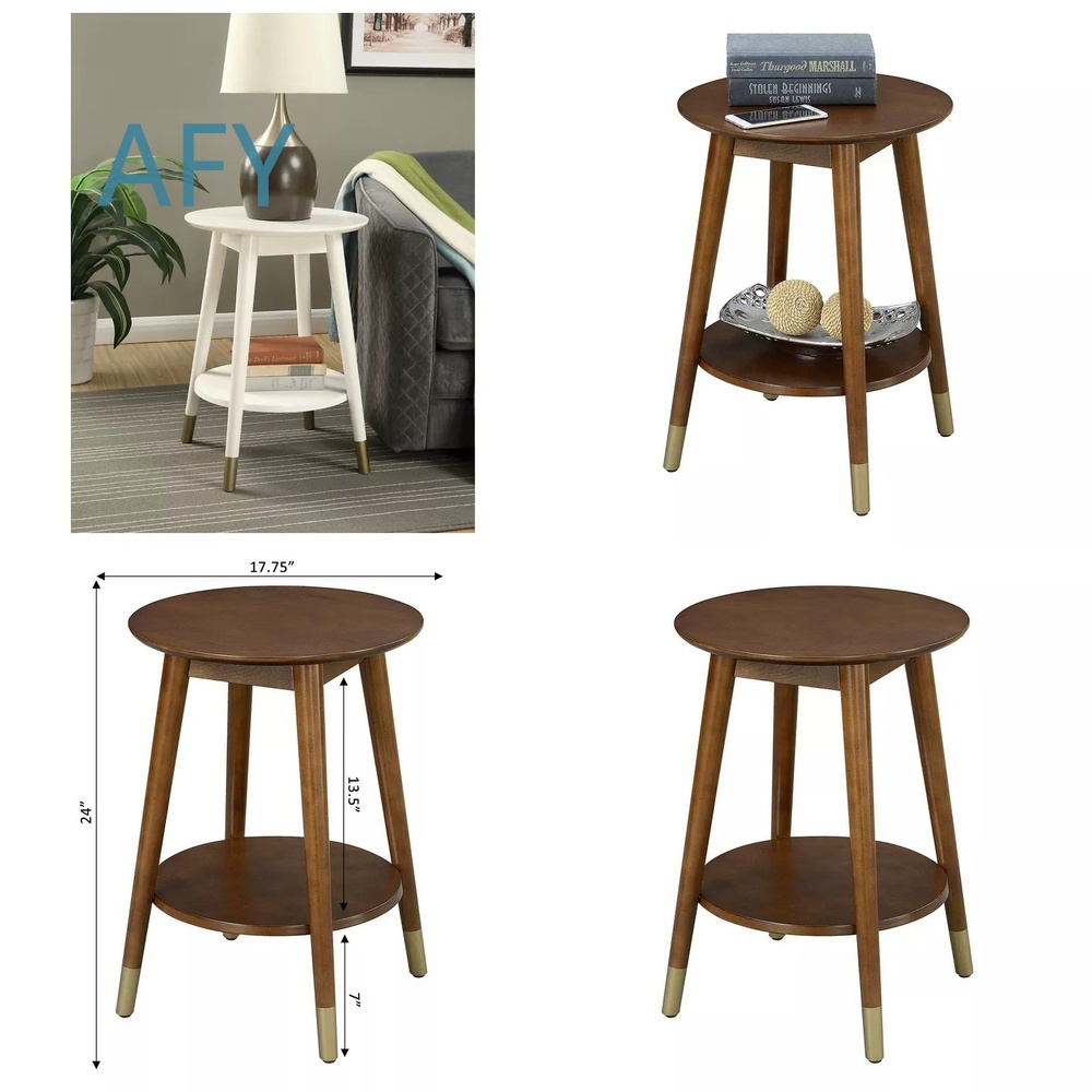 Office Furniture Ikea - Drewniany stolik boczny z dolnym schowkiem