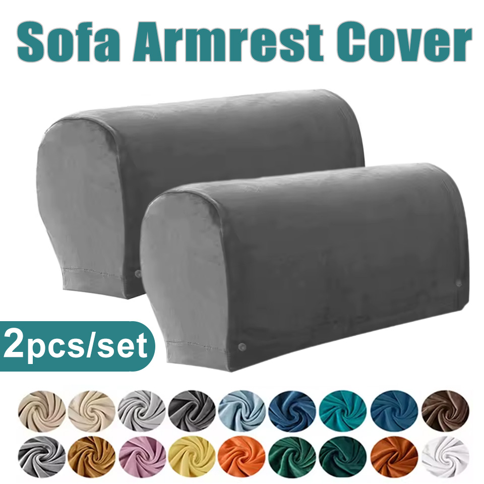 Office Furniture Solutions - 2 szt./zestaw Aksamitny Pokrowiec na Podłokietnik