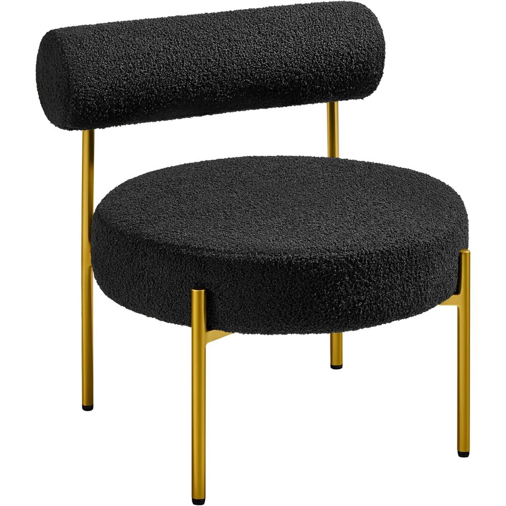 Office Furniture For Home - Eleganckie krzesło do toaletki ze złotymi